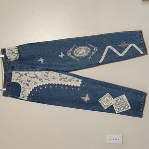 RARE FIND ZANADI Embroidery jeans Y2K Vintage size 13/14